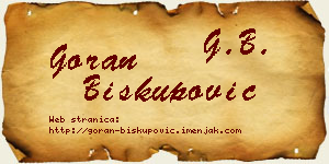 Goran Biskupović vizit kartica